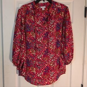 Carolina Belle Montreal 3/4 Length Sleeve Floral Blouse Size 1X